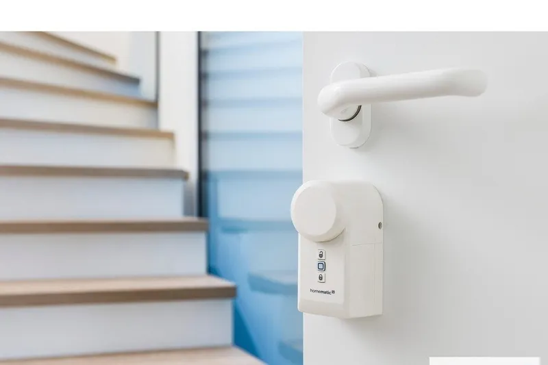 Elektronisches Türschloss an einer Wohnungstür